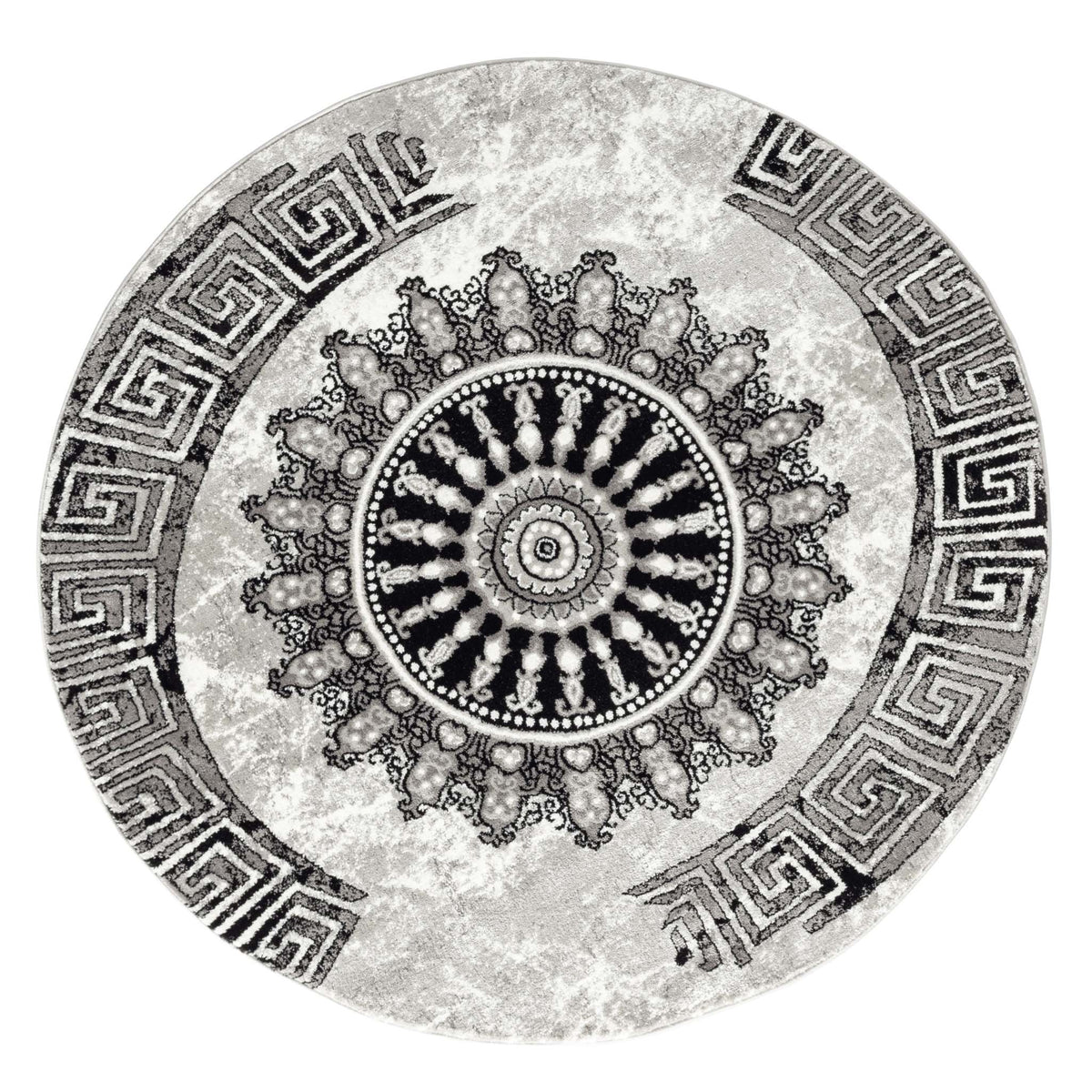 Boston 6447 Grey Round Rug