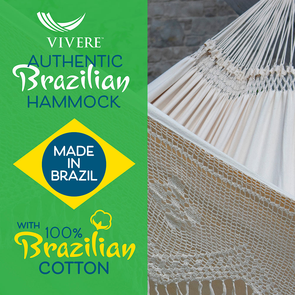 Vivere Authentic Brazilian Elegant Hammock Antique