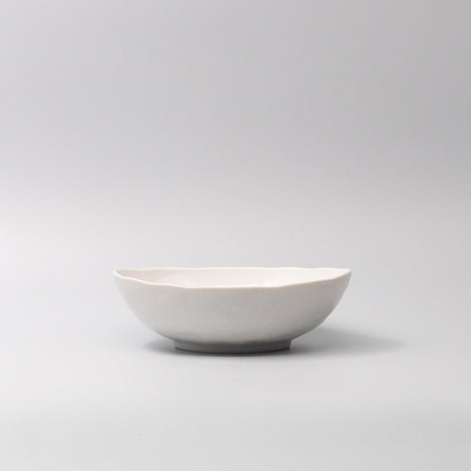 Bowl Oval 20cm Parchment White Glaze - Image 2