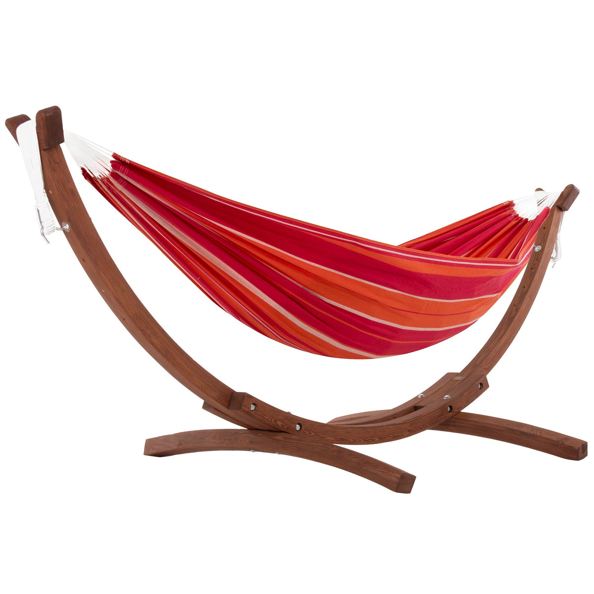 Vivere Double Cotton Hammock with Solid Pine Stand (260cm) - Mimosa