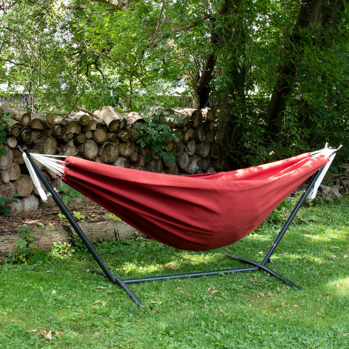 Vivere Brazilian Style Sunbrella Hammock - Crimson