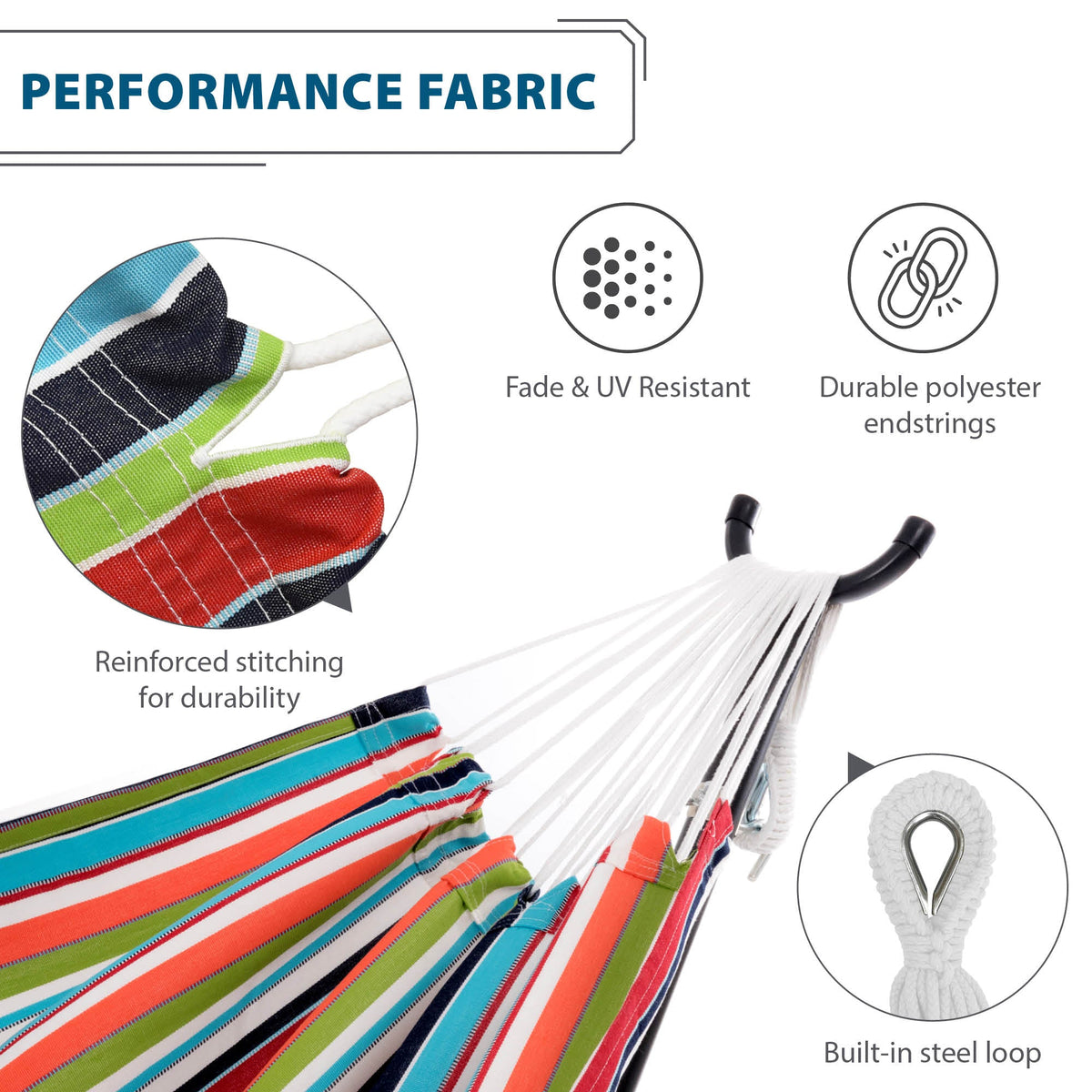Vivere Brazilian Style Sunbrella Hammock - Carousel Confetti