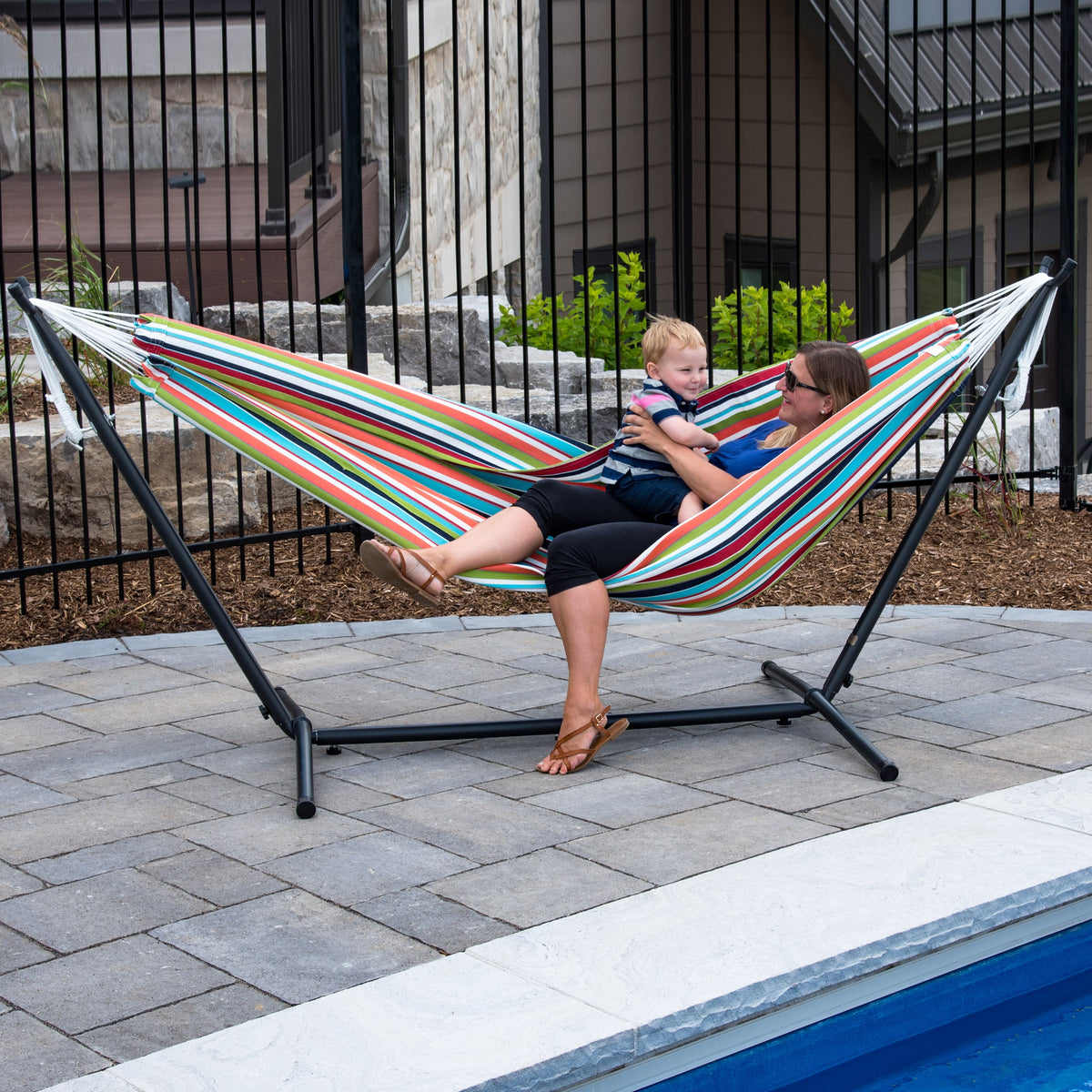 Vivere Brazilian Style Sunbrella Hammock - Carousel Confetti