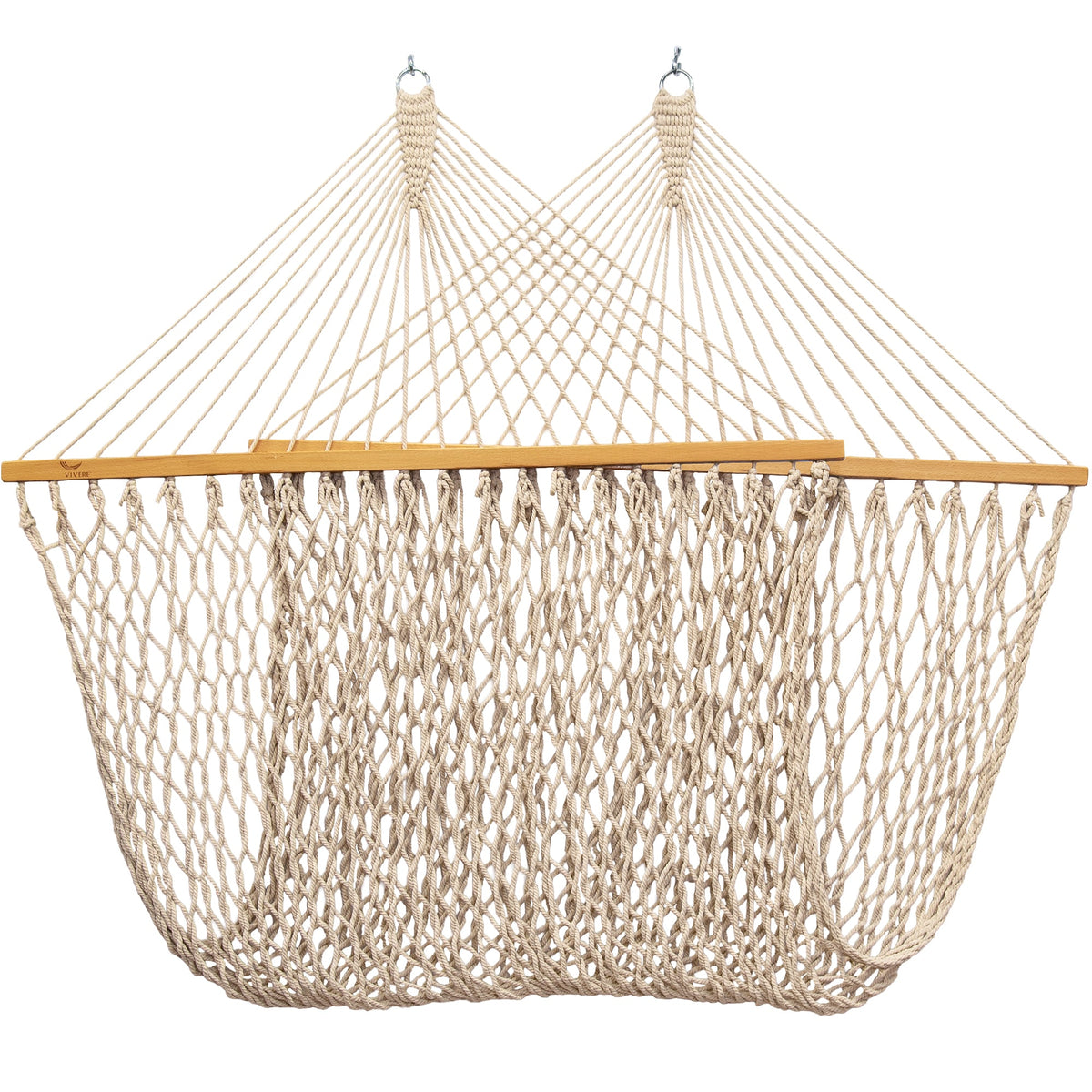 Vivere Cotton Rope Spreader Bar Hammock - Natural