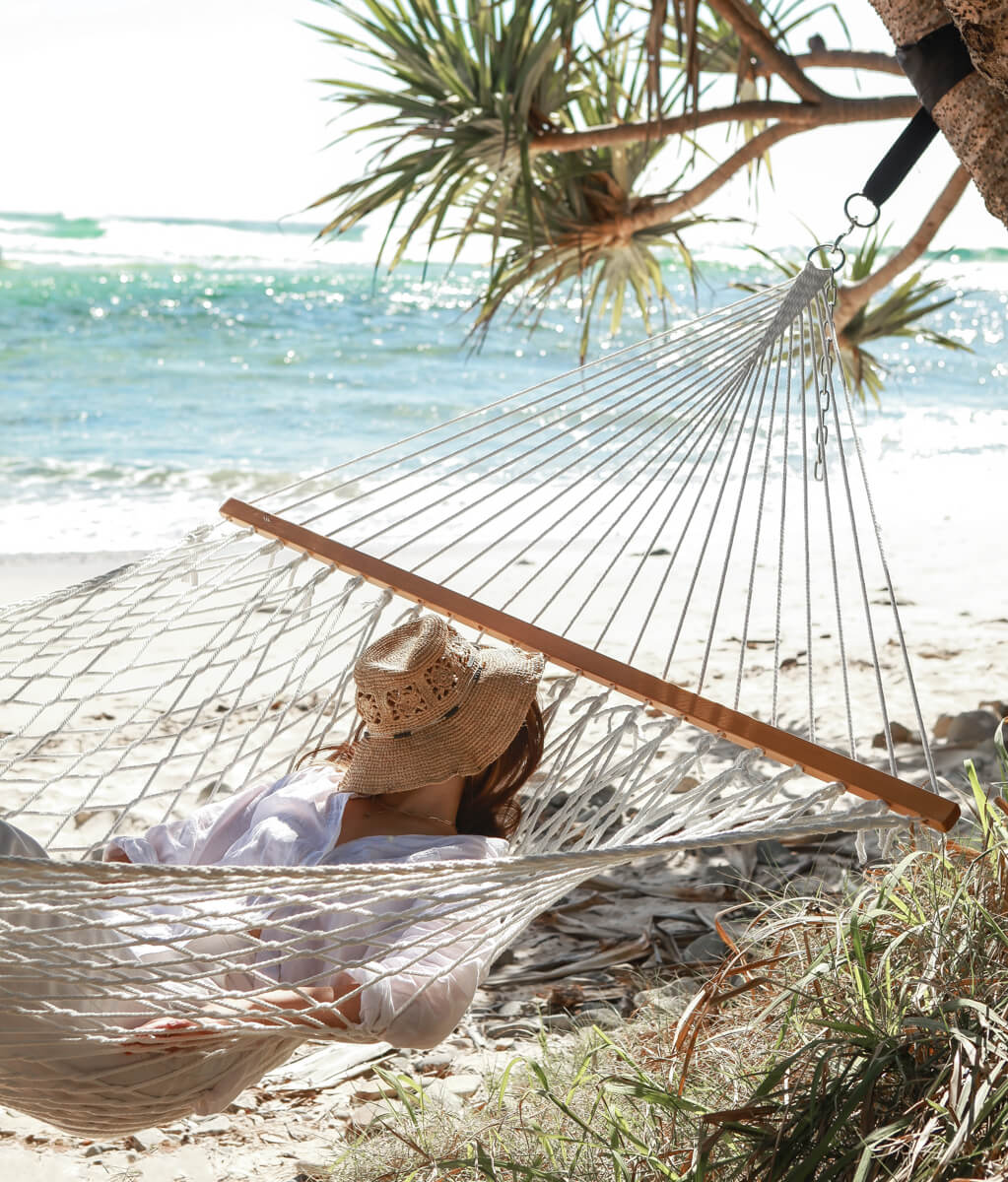 Vivere Cotton Rope Spreader Bar Hammock - Natural