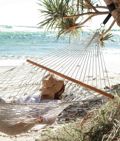 Vivere Cotton Rope Spreader Bar Hammock - Natural