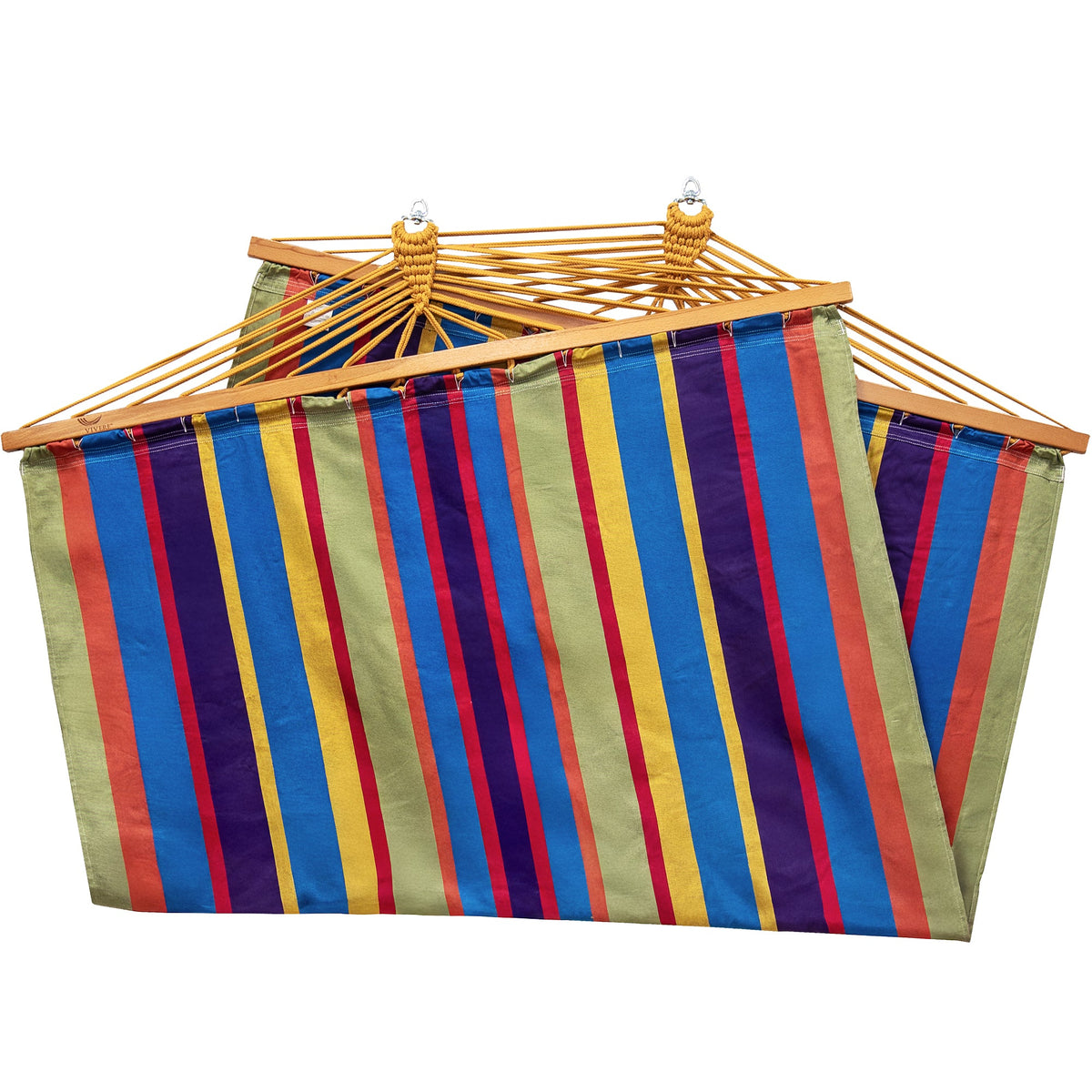 Vivere Cotton Spreader Bar Hammock - Tropical