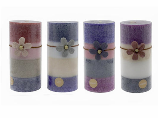 bulk 24 4 Tone Scented Pillar Candle 15cm