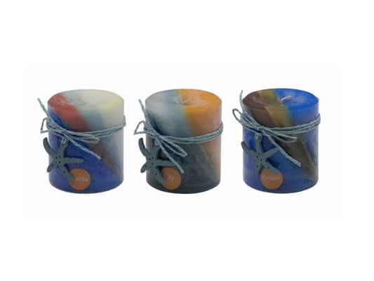 bulk 48 Ocean Views Pillar Candle 7cm - Image 2