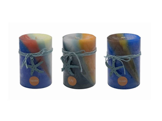 bulk 36 Ocean Views Pillar Candle 10cm - Image 2