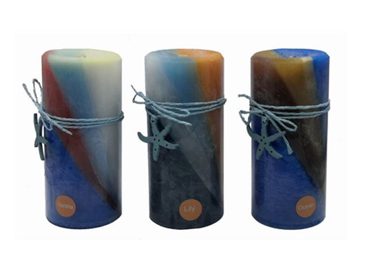 bulk 24 Ocean Views Pillar Candle 15cm - Image 2
