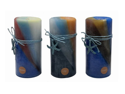 bulk 24 Ocean Views Pillar Candle 15cm - Image 3