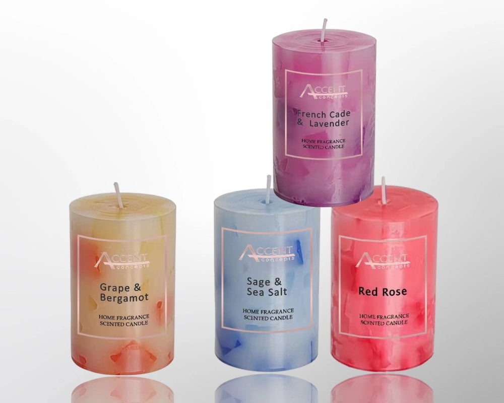 bulk 36 Scented Chunk Pillar Candle 10cm