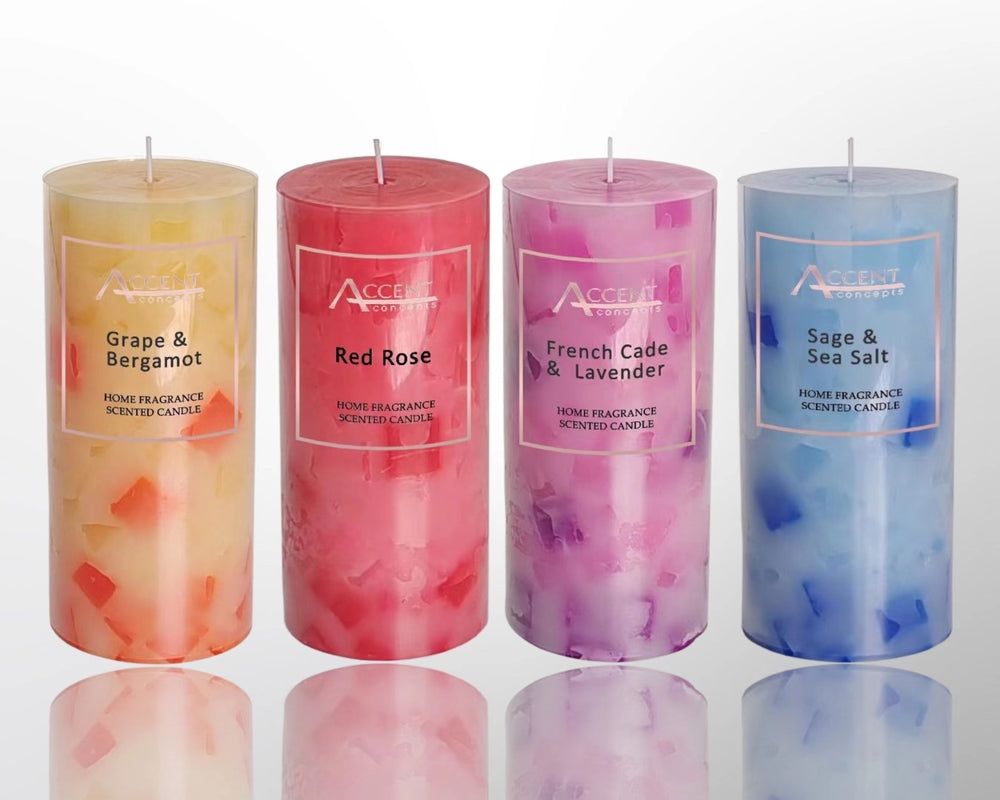 bulk 24 Scented Chunk Pillar Candle 15cm