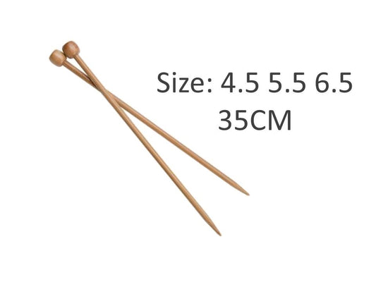 bulk 24 Bamboo Knitting Needle Size 4.5mm 5.5mm 6.5mm