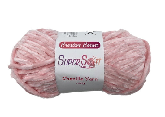 bulk 12 Baby Pink Super Soft Chenille Yarn 100G
