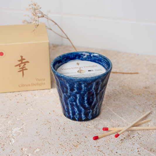 Candle Yuzu Citrus Blue Ceramic 180g