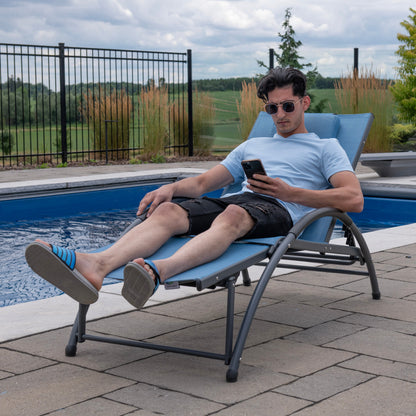 Vivere Dockside Phifer & Aluminum Sun Lounger - Cape Cod