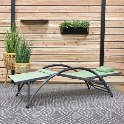 Vivere Dockside Phifer & Aluminum Sun Lounger - Olive Grove