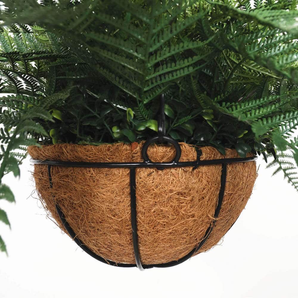 Artificial Potted Fern Hanging Basket (Fresh Green) UV Resistant 55cm - Image 3