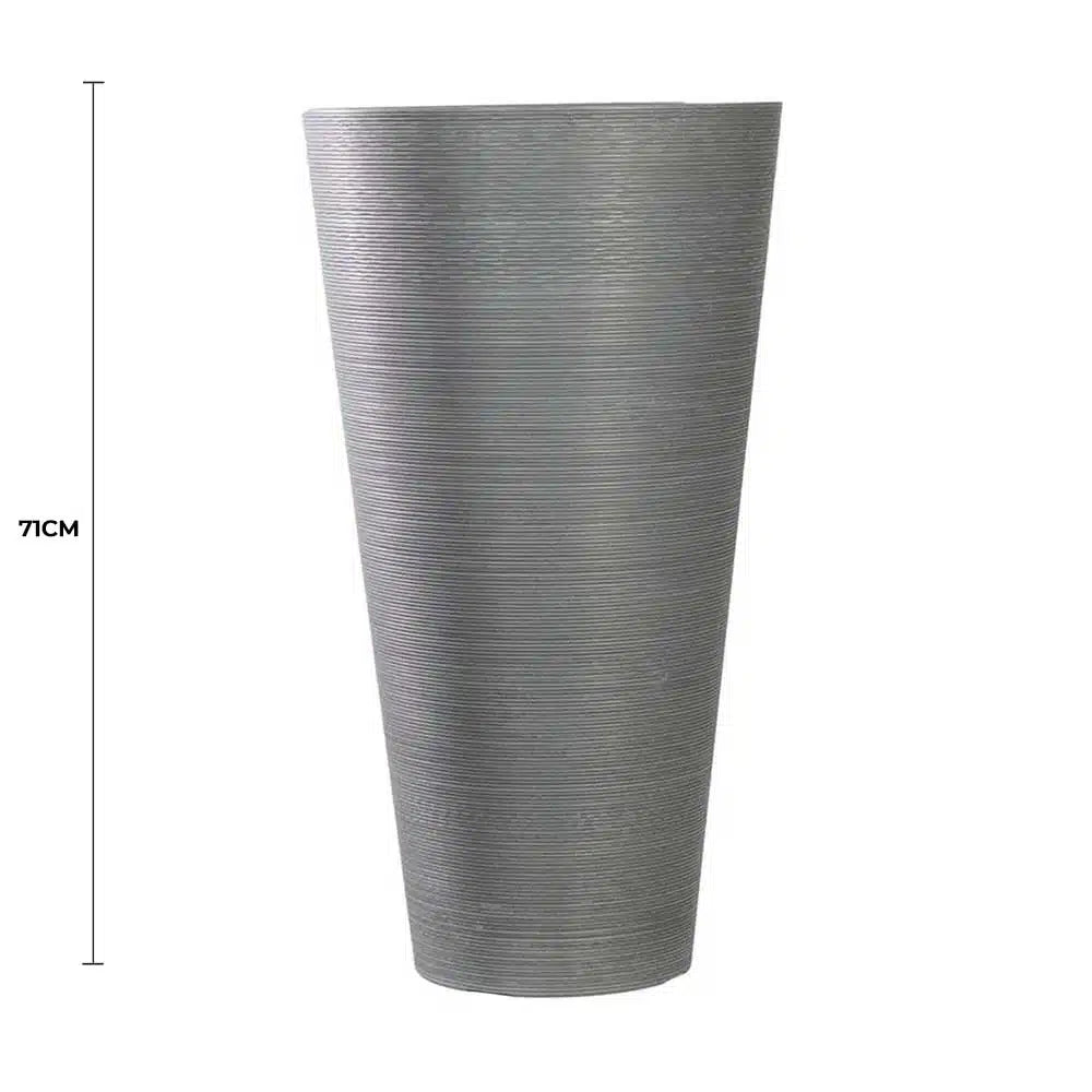 Decorative Large Modern Grey Round Planter 71cm - Image 2