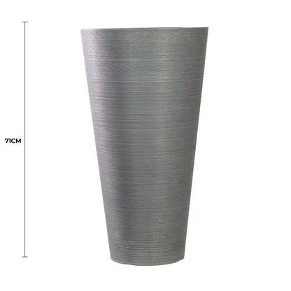 Decorative Large Modern Grey Round Planter 71cm - Image 2