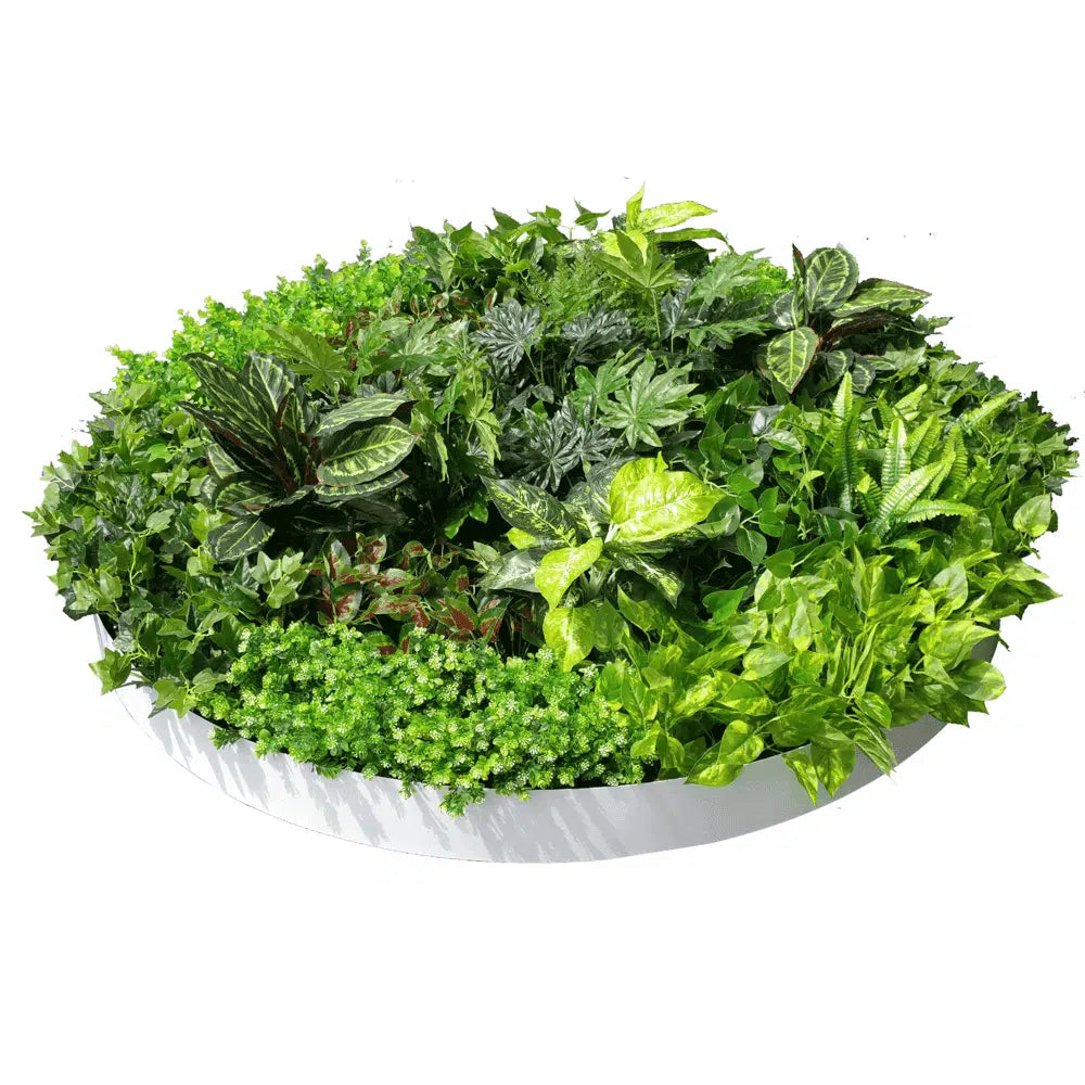 Artificial Green Wall Disc Art 150cm Dense Green Sensation (Fresh White) - Image 4