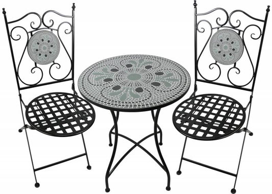 Tuscan Serenity Outdoor 3Pc Table & Chairs Setting 72cm