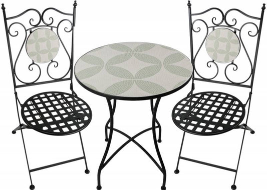 Urban Mosaic Outdoor Table & Chairs Setting 72cm