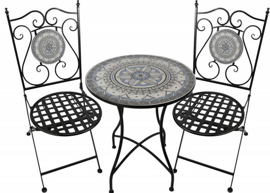Santorini Charm Outdoor Table & Chairs Setting 72cm