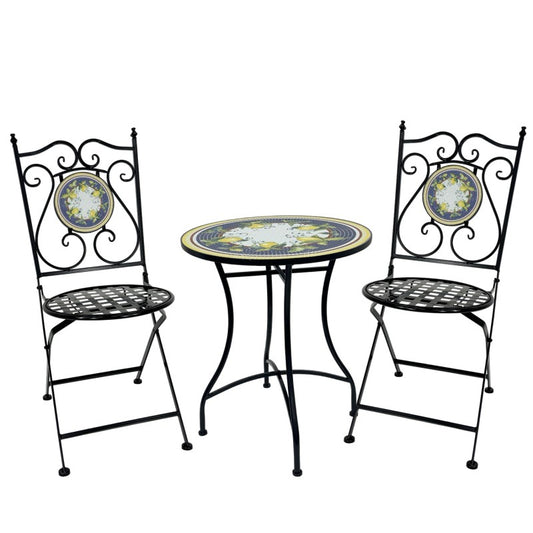 Molto Bene Lemon 3Pc Setting Table Chairs 70cm
