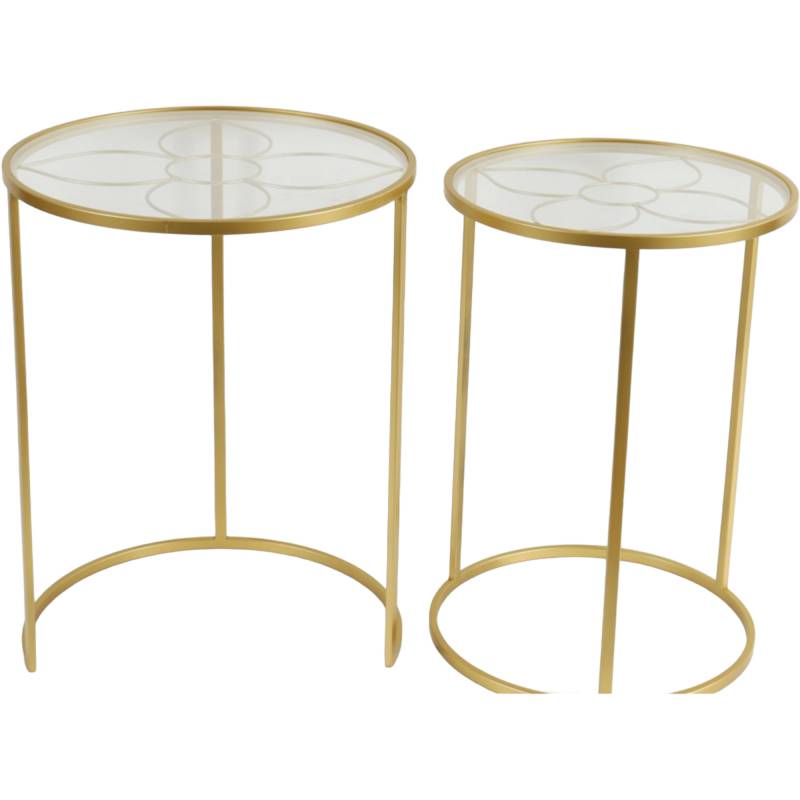 Set 2 Elm Side Table 61cm