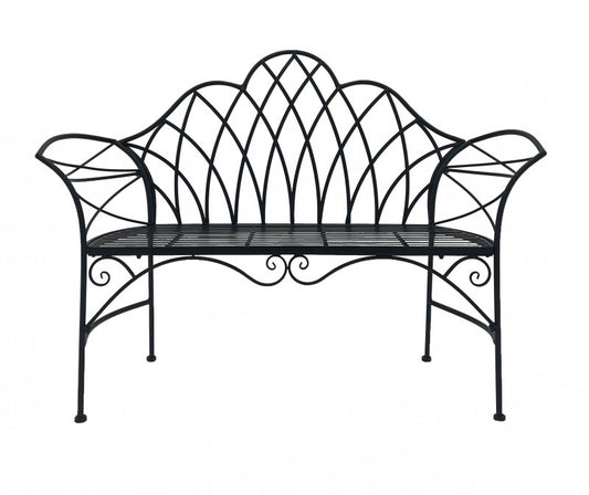 Garden Bench Black 134cm