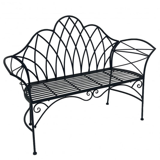 Garden Bench Black 134cm