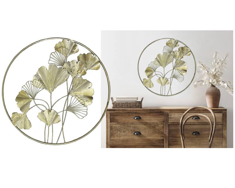 Set 2 Leaves Wall Art 60x60cm - Image 2