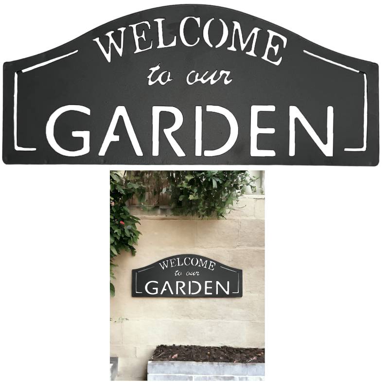 Welcome To Our Garden Metal Sign 40cm - Image 2