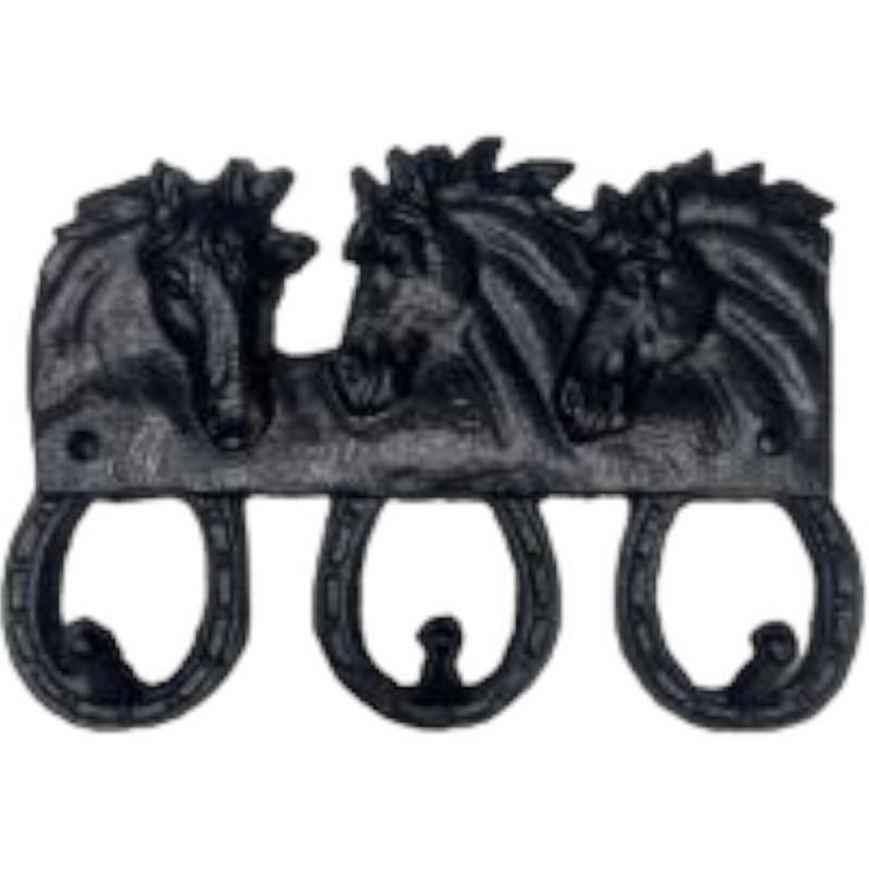 Horse Head Trio Metal Hook 16cm