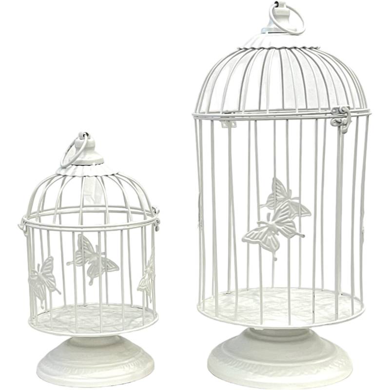 Set 2 Butterfly Bird Cage 46cm