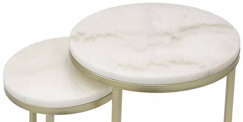 Set 2 Ben Marble Side Table 55cm - Image 3