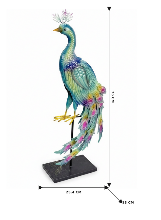 Metal Peacock Ormament 76cm