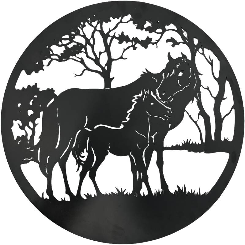 Set 2 Caring Horse Wall Art 60cm
