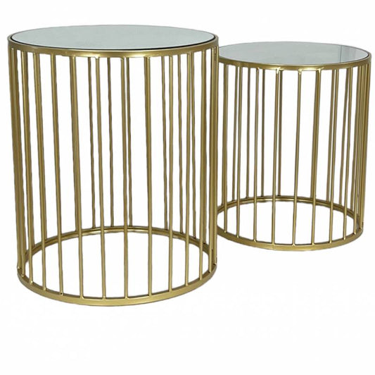 Set 2 Riverside Mirrored Side Table 43x50cm - Image 2