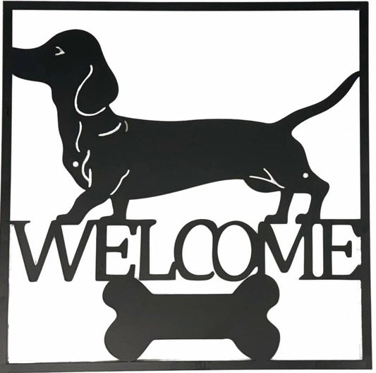 Welcome Dachshund Wall Art 40cm