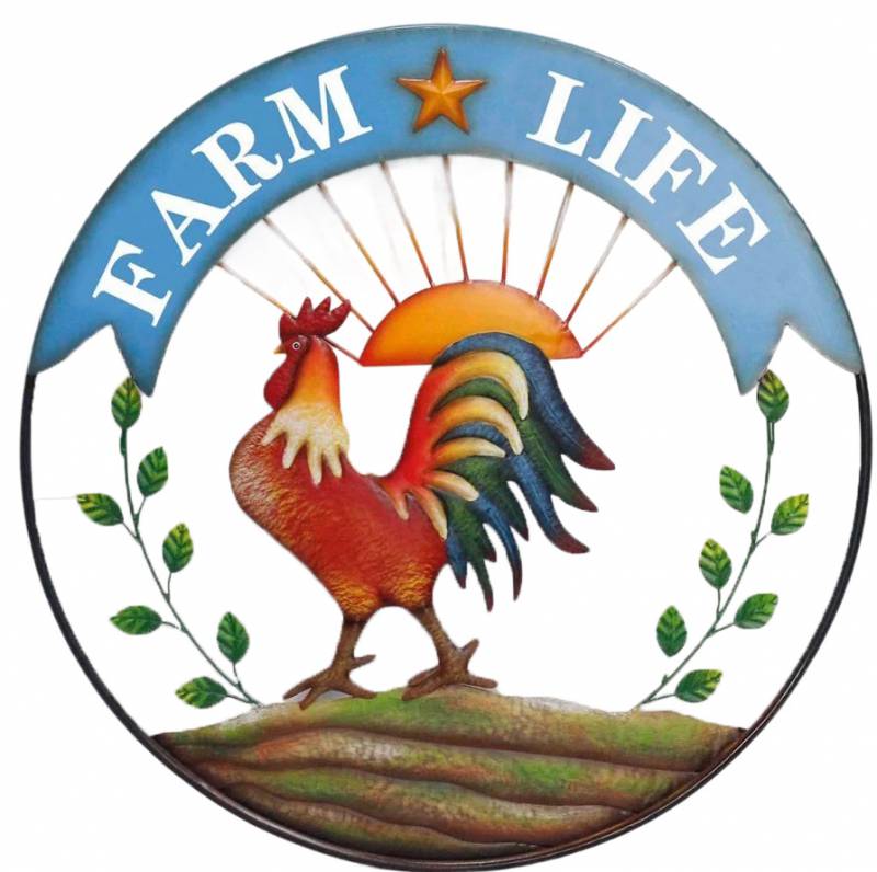 Round Farm Life Wall Art 70cm