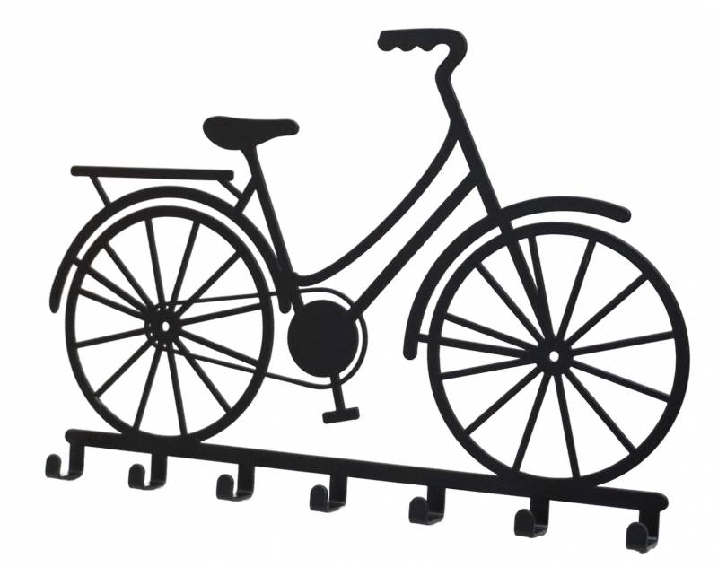 Bicycle Meatl Wall Art w 7 Hooks 21cm