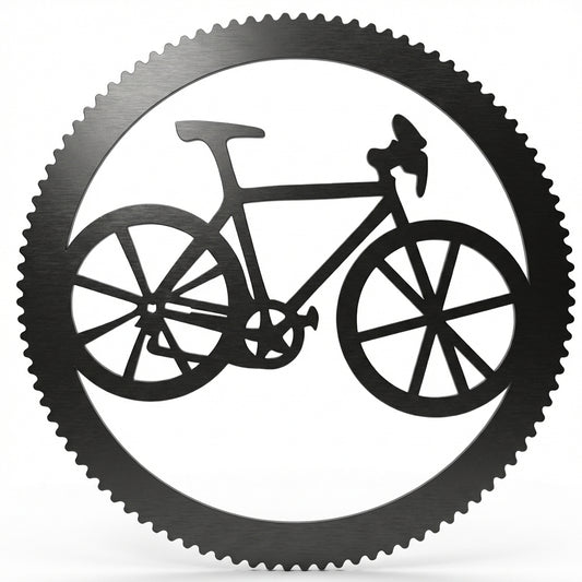 Bulk 4 Round Bike & Cog Wall Art 45cm