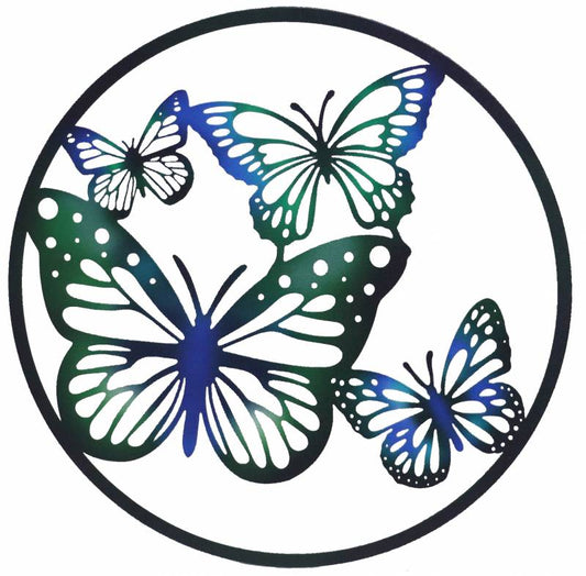 Round Butterfly Quad Wall Art 60cm