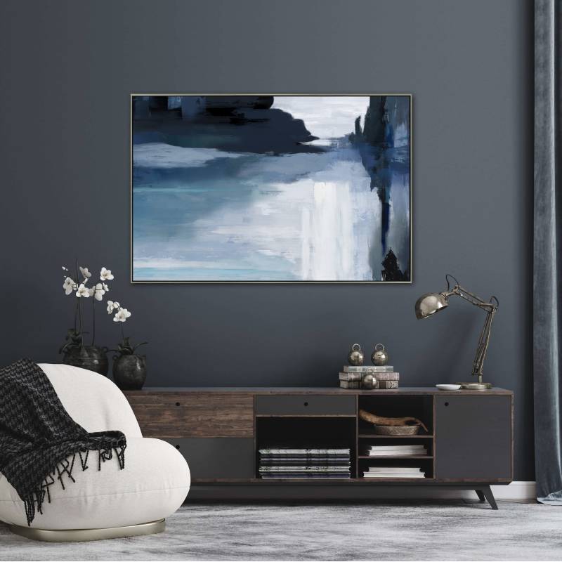Baby Blue Framed Canvas 80cm - Image 3