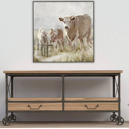 Cows In The Paddock Framed Canvas 80cm - Image 4