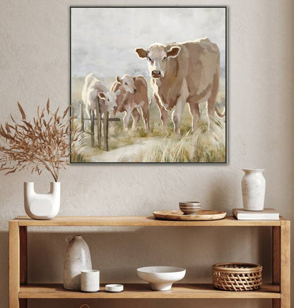 Cows In The Paddock Framed Canvas 80cm - Image 2